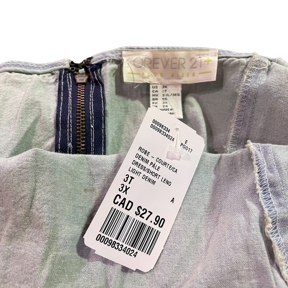 FOREVER 21+ PLUS SIZE NWT 100% COTTON JUMPER DRESS MIDI SIZE 3T 3X - Picture 8 of 12